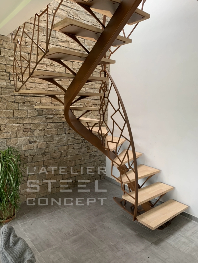 escalier-hevea-bois-metal